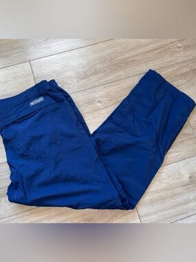 Columbia Omni-Shade Pants Mens Blue Nylon Hiking Outdoor Lightweight Size 36x30